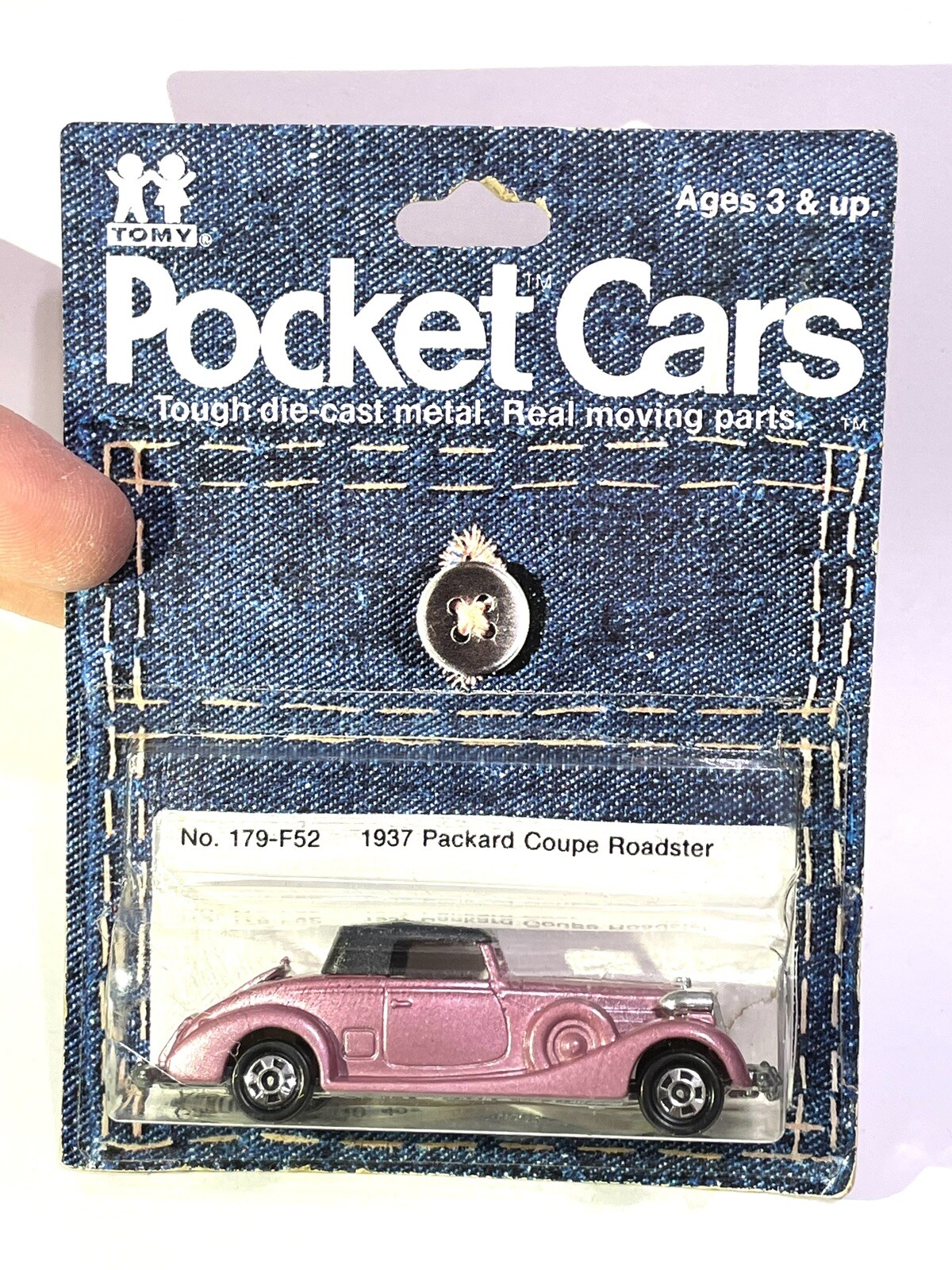 Tomy Pocket Cars 1937 Packard Coupe Roadster 179-F52 Tomica Custom Painted Pink Tomy Pocket Cars 1937 Packard Coupe Roadster 179-F52 Tomica Custom Painted Pink