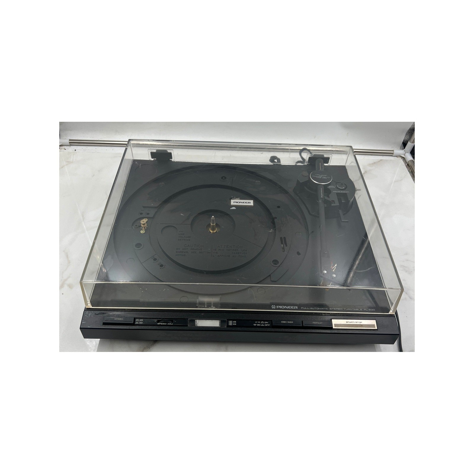Pioneer PL-230 Full-Automatic Stereo Turntable Black Vintage Record Player Japan