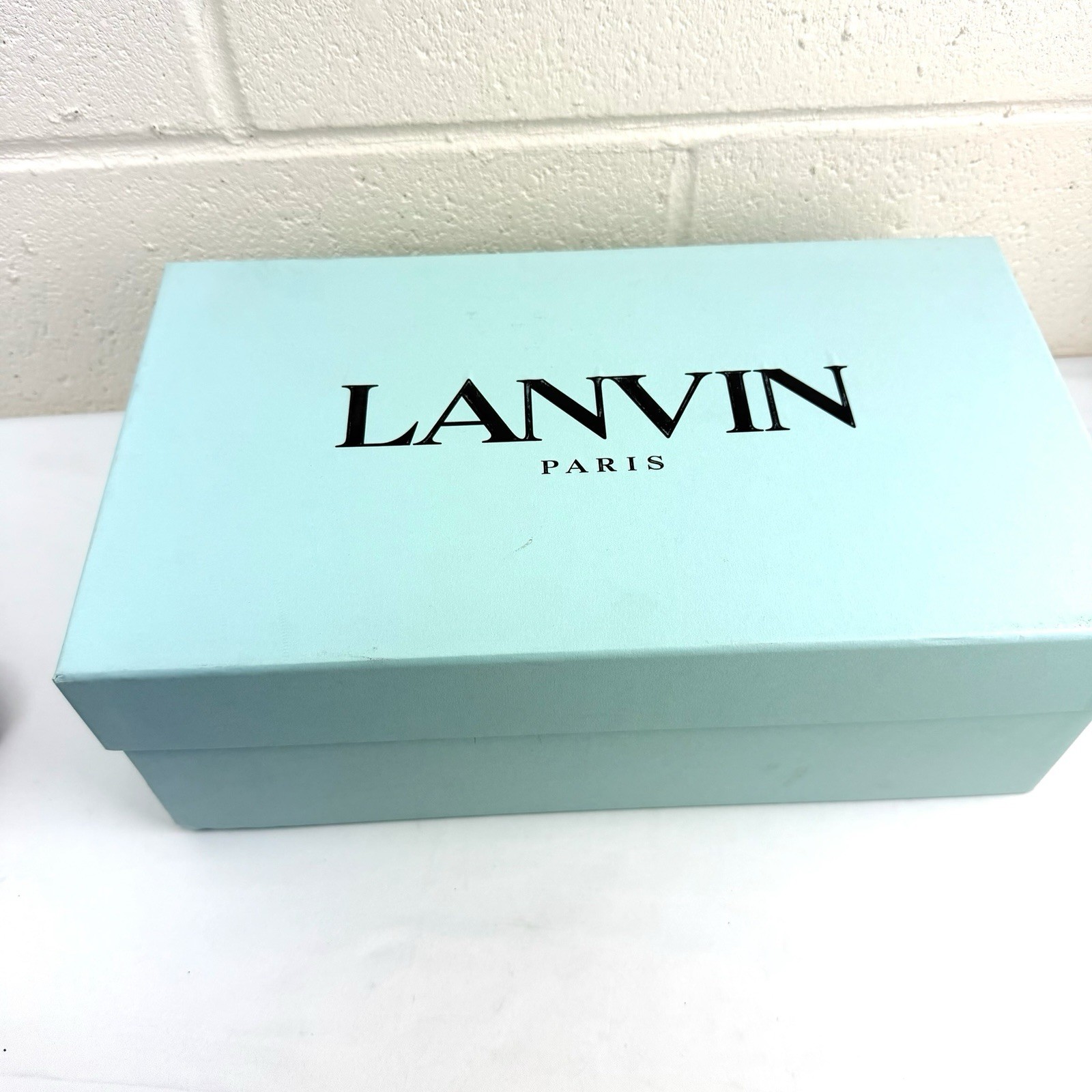 LANVIN Light Blue Black Gift Shoe Box 14.5x8x5” Luxury LANVIN Light Blue Black Gift Shoe Box 14.5x8x5” Luxury