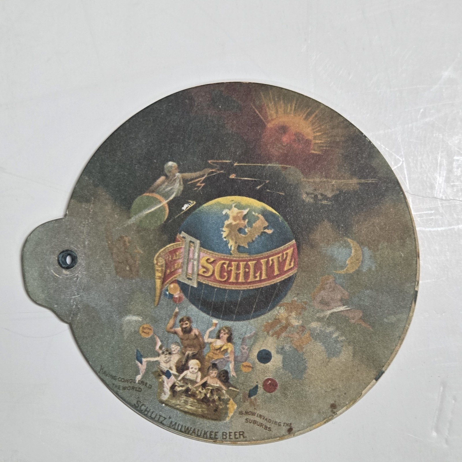 Antique 1893 Schlitz Beer Advertising Fan World\'s Columbian Exposition