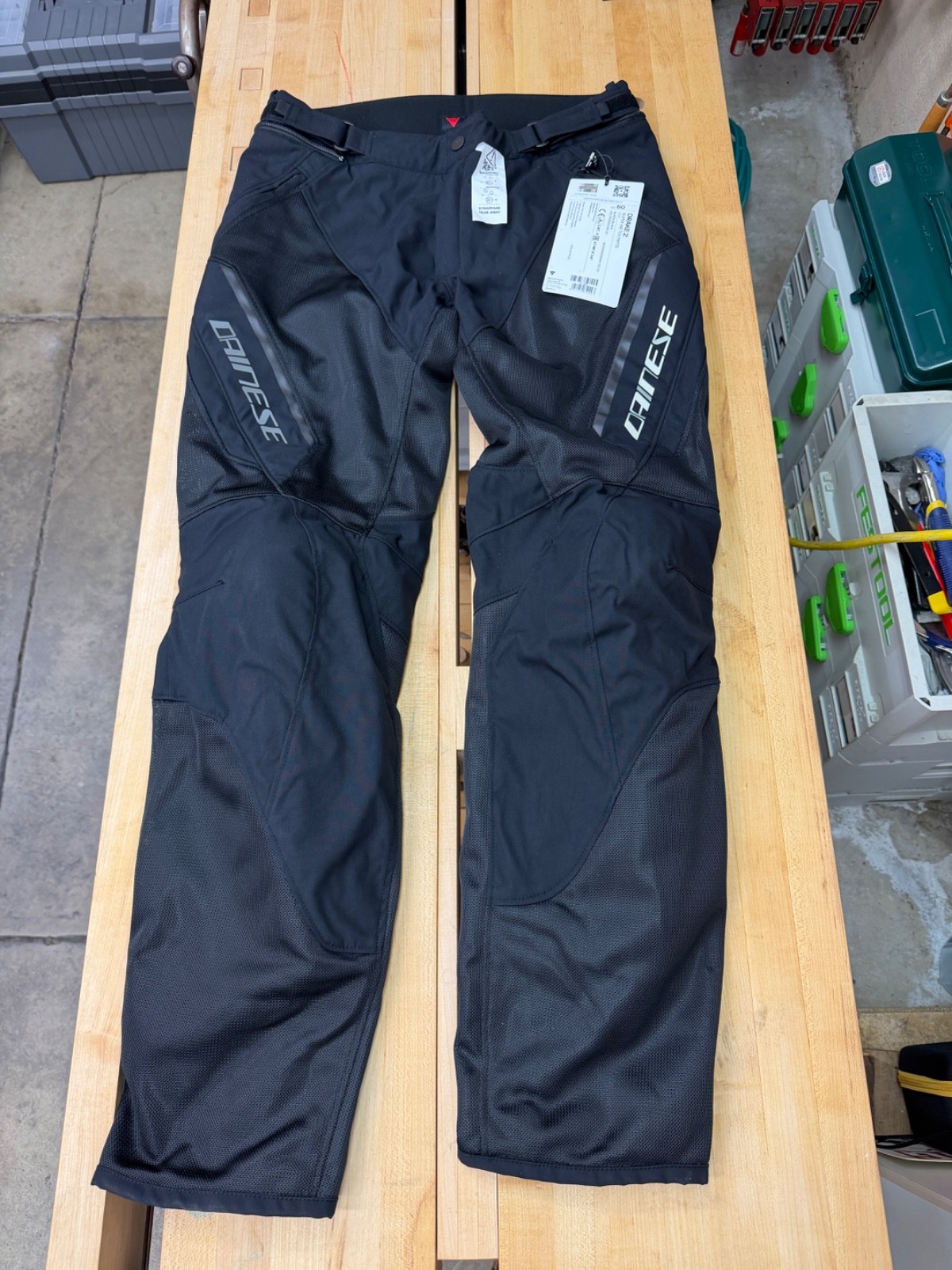 Summer Motorcycle Pants Dainese Drake 2 Super Air Tex Black - Size 50 Summer Motorcycle Pants Dainese Drake 2 Super Air Tex Black - Size 50