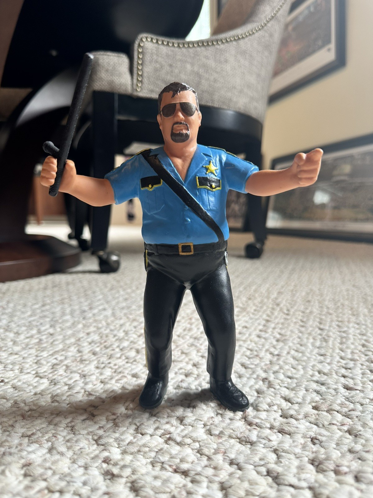 WWF LJN Custom Big Boss Man Reproduction Figure And Nightstick WWF LJN Custom Big Boss Man Reproduction Figure And Nightstick