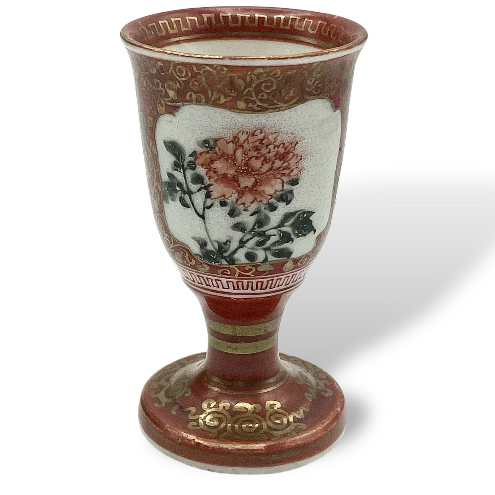 Antique Japanese Meiji Era Kutani Ware Porcelain Cup 3” Signed EUC ~ Very Rare ~