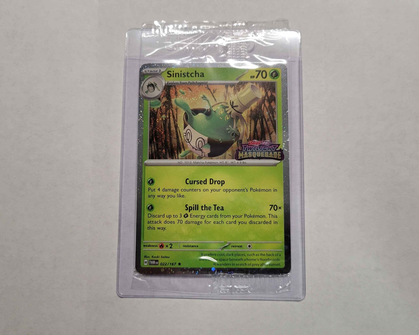 Sinistcha Pokemon Twilight Masquerade BEST BUY Promo In Hand SEALED Rigid Sleeve