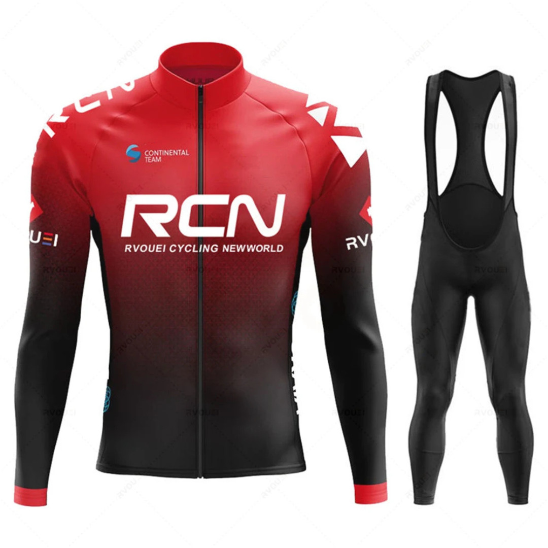 Rvouei Cycling Jersey Set Long Bib Pants MTB Road Bike Bicycle Clothing Suit
