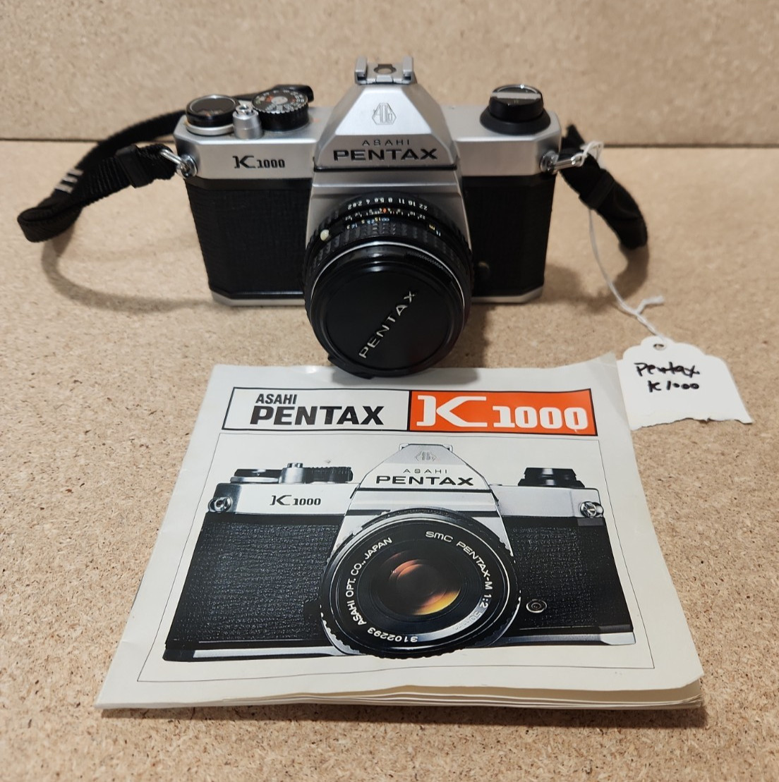 Asahi Pentax K1000 35mm Film Camera W/ 50mm 1:2 Lens Or 50 MM. Not Tested