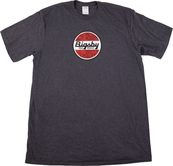 Bigsby Round Logo T-Shirt in Gray, Size Medium - 100% soft Heathered Cotton