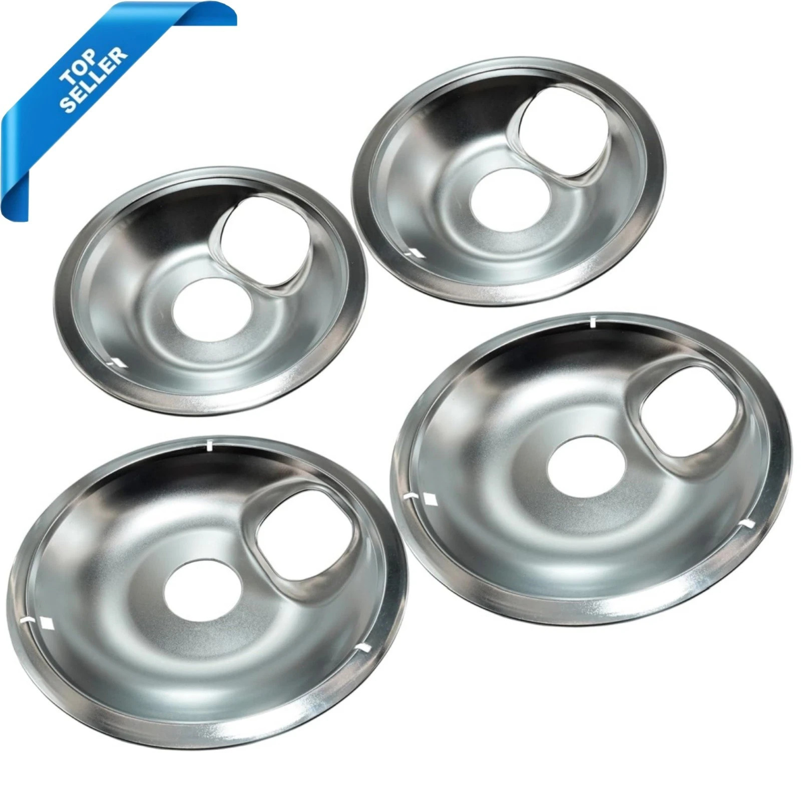 4 Pack Electric Stove Burner Drip Pan Bowl Set 6\