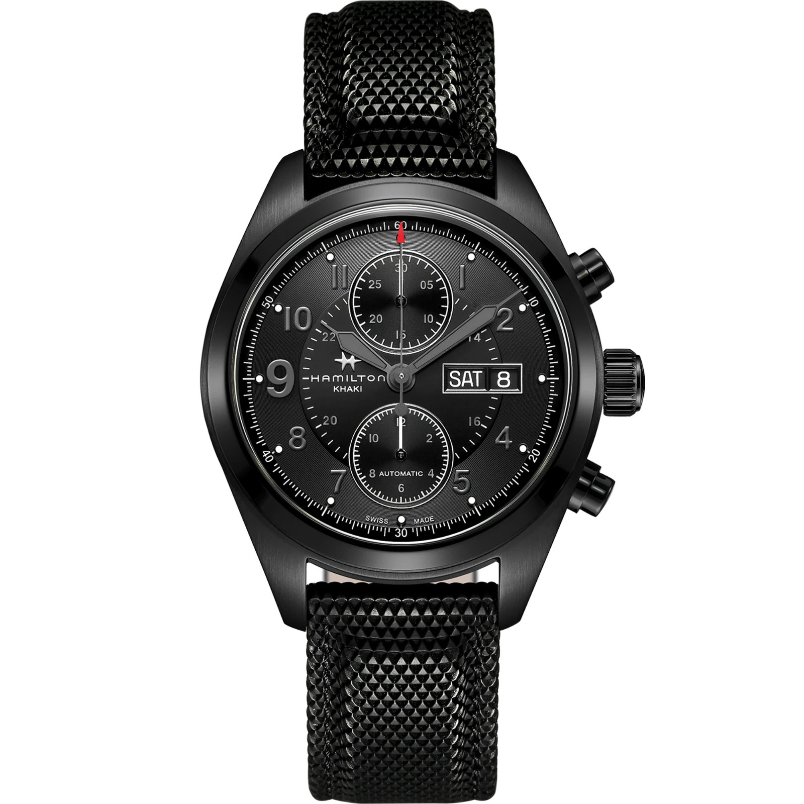 *BRAND NEW* Hamilton Khaki Field Chronograph Black Dial Men's Watch H71626735