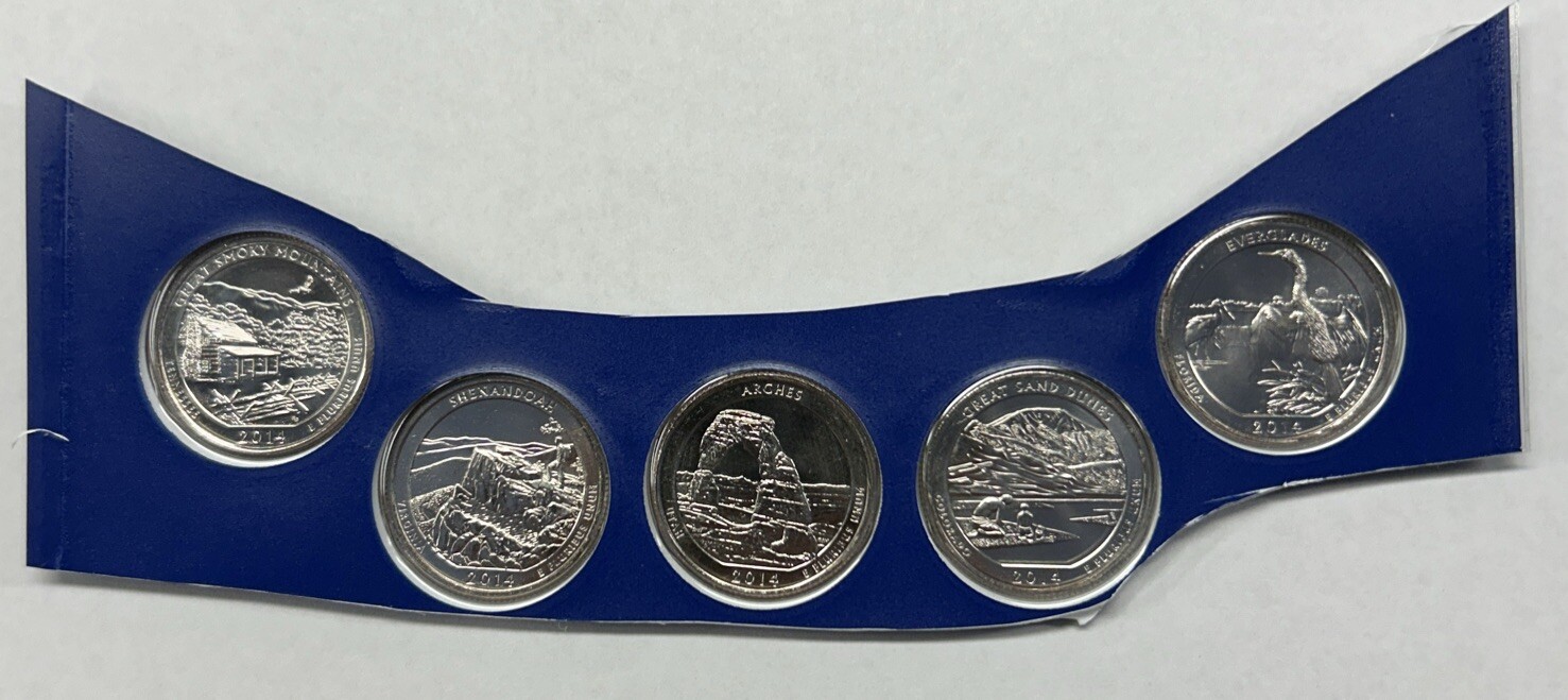 2014 P AMERICA THE BEAUTIFUL QUARTERS FROM MINT SET IN MINT PLASTIC - Ships Free