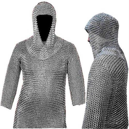 Museum Replica Handmade Medieval Chain Mail Shirt Coif Set NEW Museum Replica Handmade Medieval Chain Mail Shirt Coif Set NEW