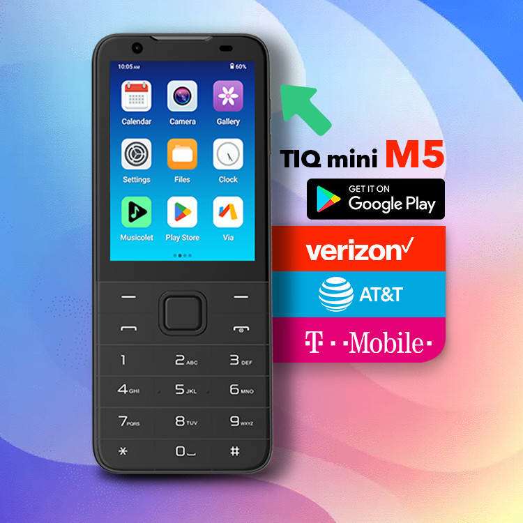 TIQ Mini M5 Verizon, AT&T, T-Mobile, Google Play Compatible, Android Auto TIQ Mini M5 Verizon, AT&T, T-Mobile, Google Play Compatible, Android Auto