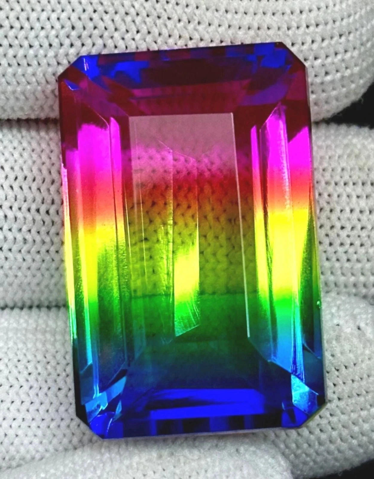 EGL Certified Natural 101 Ct Watermelon Tourmaline Emerald Cut  Loose Gemstone.
