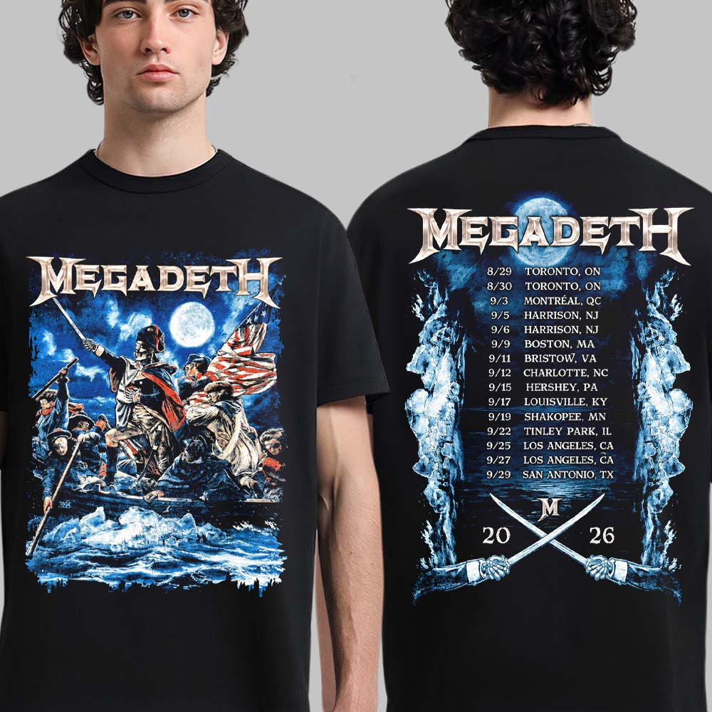 Megadeth North American 2026 Tour Vic Washington Crossing the Delaware T-Shirt