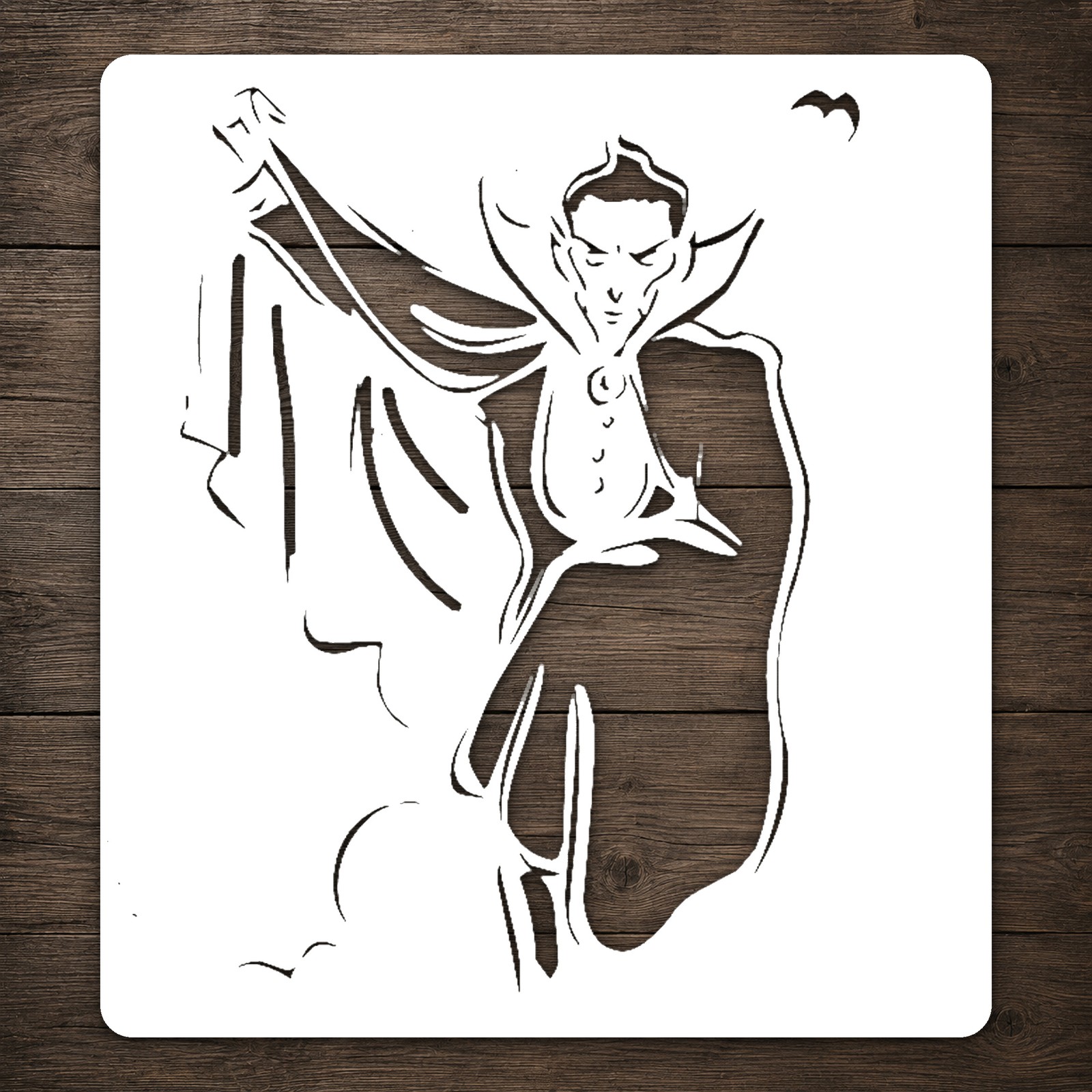 Reusable Vampire Character with Cape Mylar Stencil for DIY Stencil Template