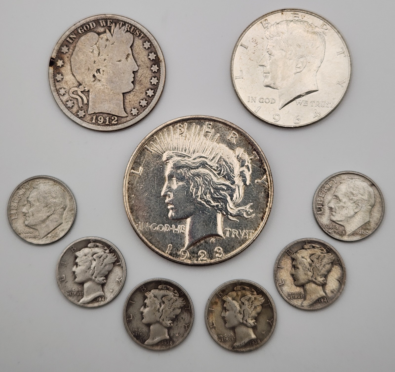 2.60 Face Value 90% Junk US Silver Mixed Lot $1 Peace Dollar Halfs Dimes SM-iA9 2.60 Face Value 90% Junk US Silver Mixed Lot $1 Peace Dollar Halfs Dimes SM-iA9