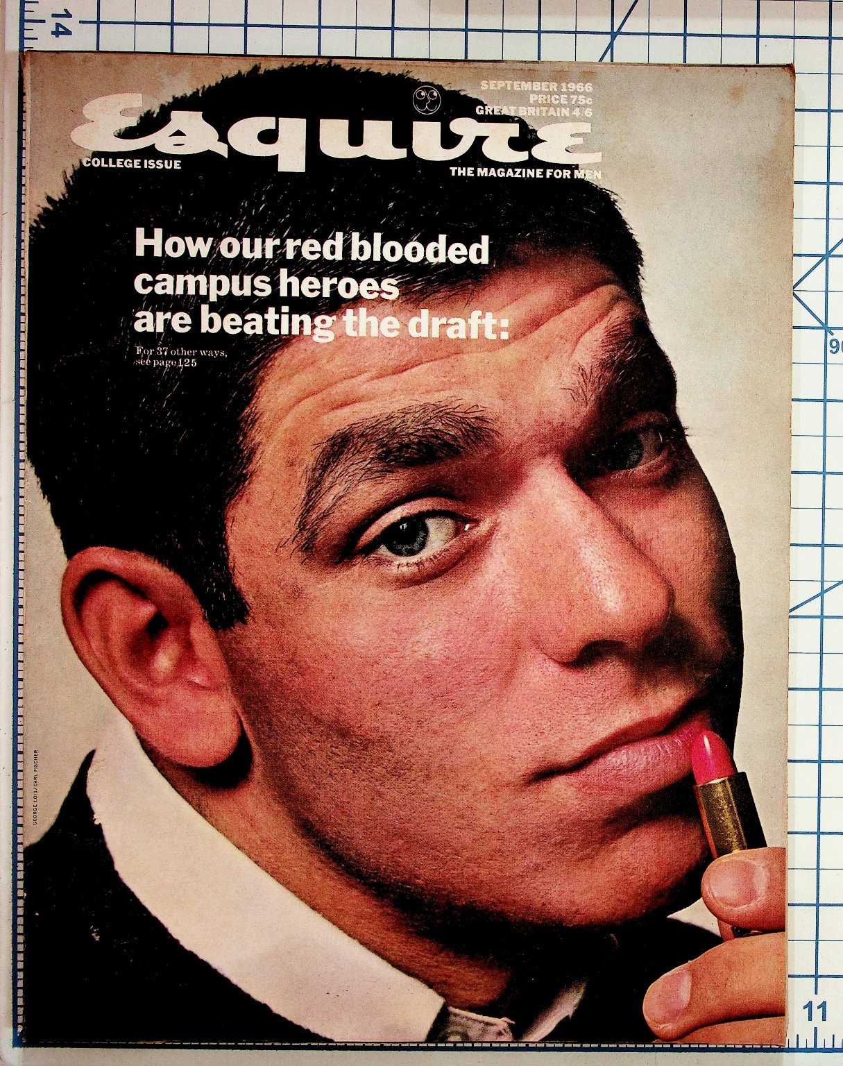 Esquire September 1966 Draft Avoidance Lipstick Man Magazine College Issue