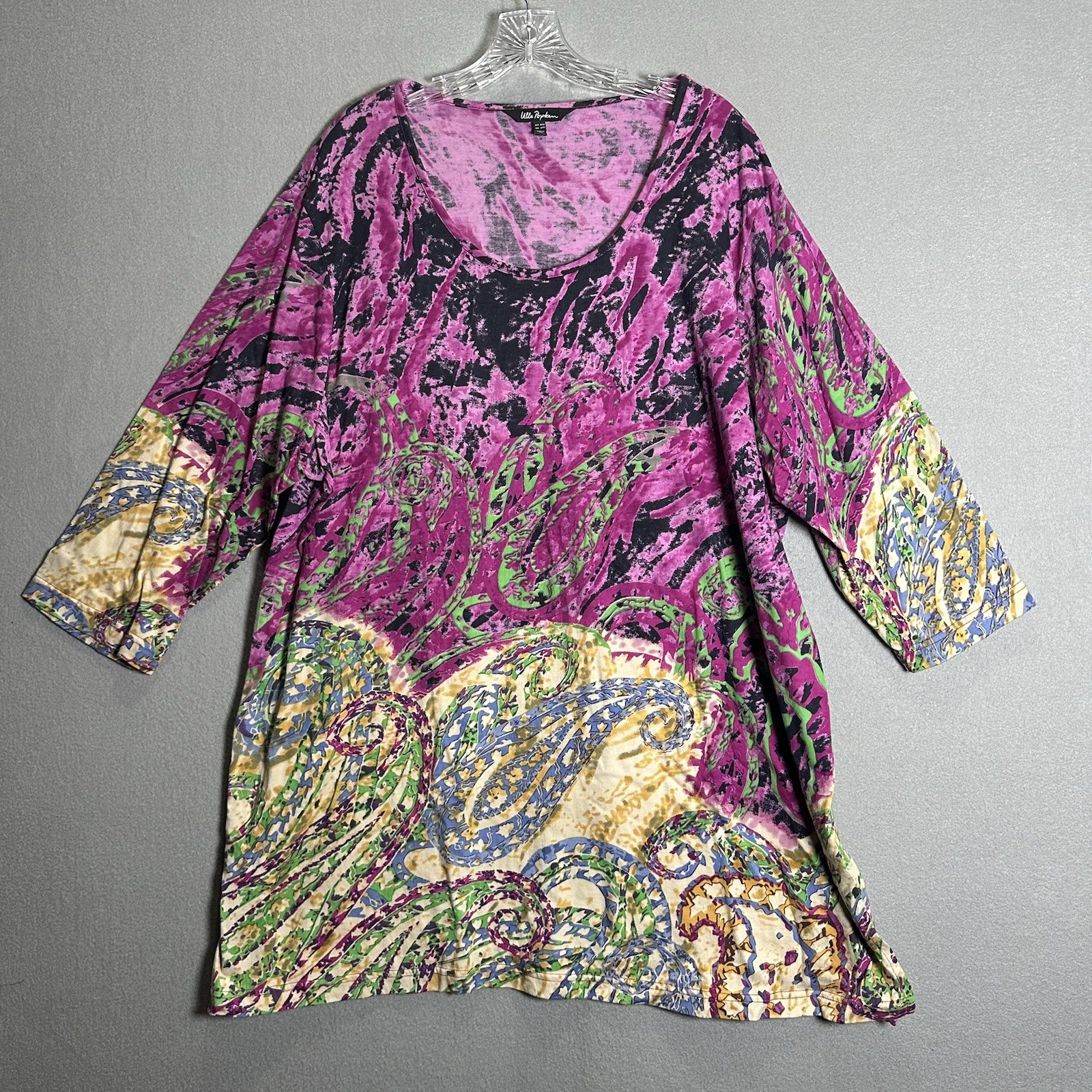Ulla Popken Abstract Print Tunic Top Size 20/22 Abstract Print Purple Paisley Ulla Popken Abstract Print Tunic Top Size 20/22 Abstract Print Purple Paisley