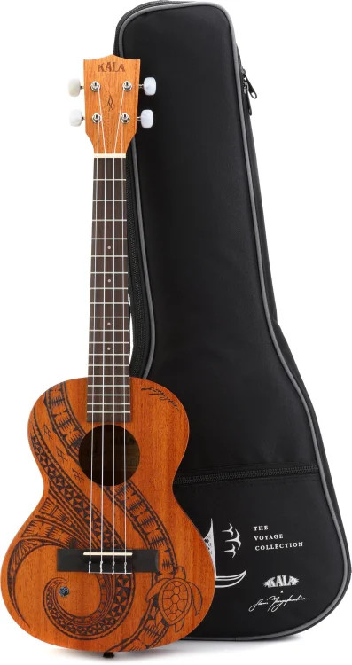 Kala Voyage Collection Guidance Tenor Ukulele - Natural with Maori Design