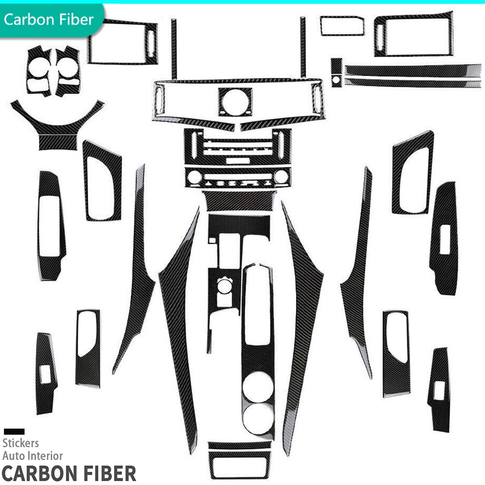 35Pcs Fits Lexus IS250 IS300 2014-18 full carbon fibre interior trim kit covers