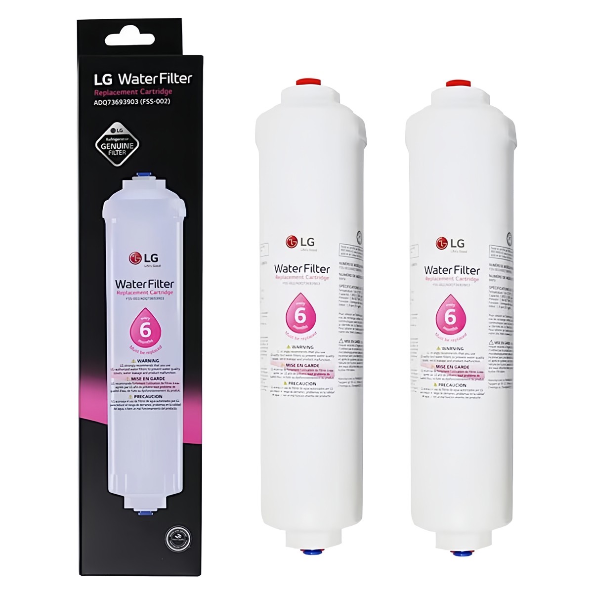 2-6* Genuine LG ADQ73693903 FSS 002 BL9808 5231JA2012B Refrigerator Water Filter