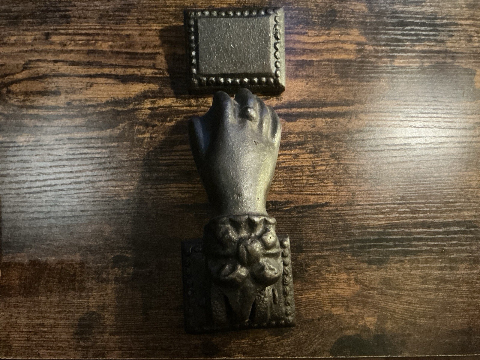 Antique Victorian Cast Iron Hand Of Fatima Door Knocker & Striker Fortune Teller Antique Victorian Cast Iron Hand Of Fatima Door Knocker & Striker Fortune Teller