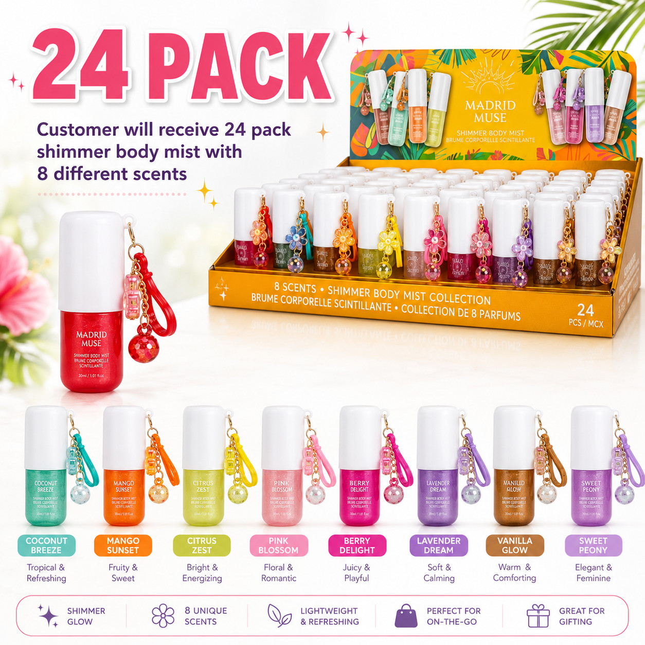 solo en ibiza Body mist with shimmer - Pack of 24