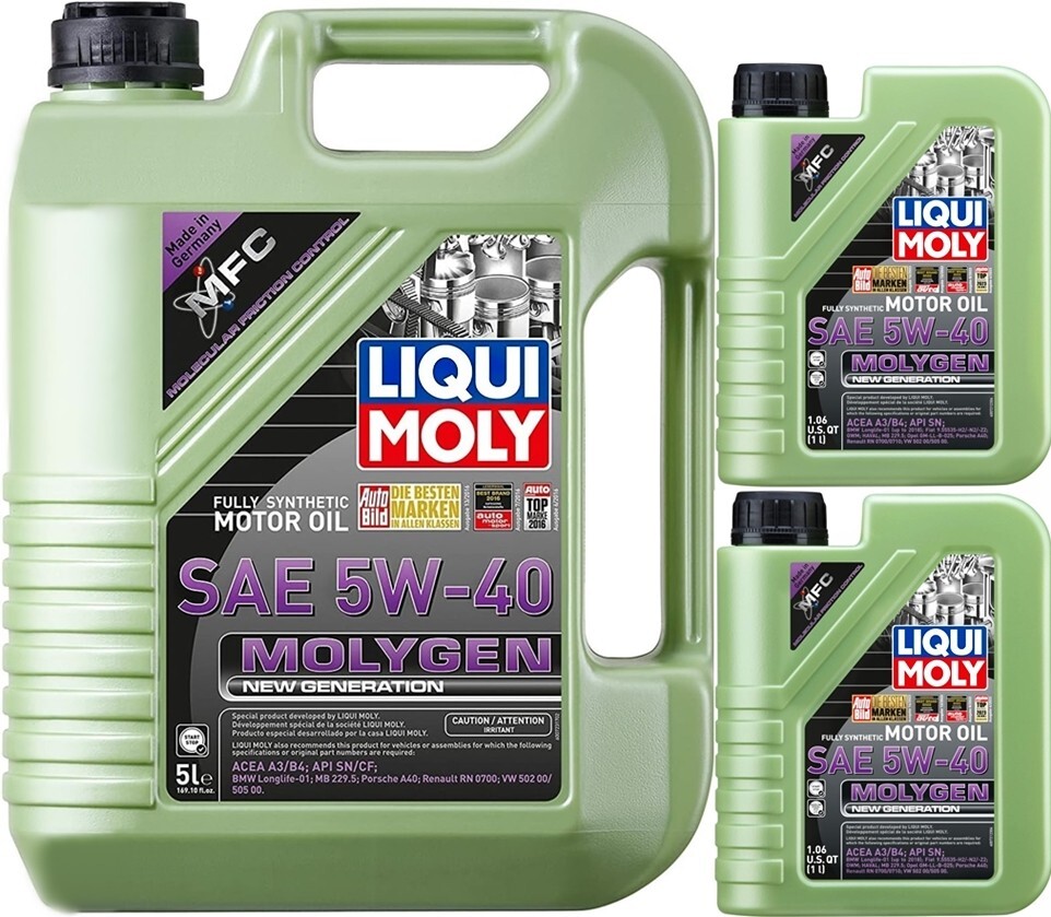 ★ 7 Liters Liqui Moly 5W-40 Molygen New Gen MFC Synthetic Engine Oil LM20232 ★ ★ 7 Liters Liqui Moly 5W-40 Molygen New Gen MFC Synthetic Engine Oil LM20232 ★