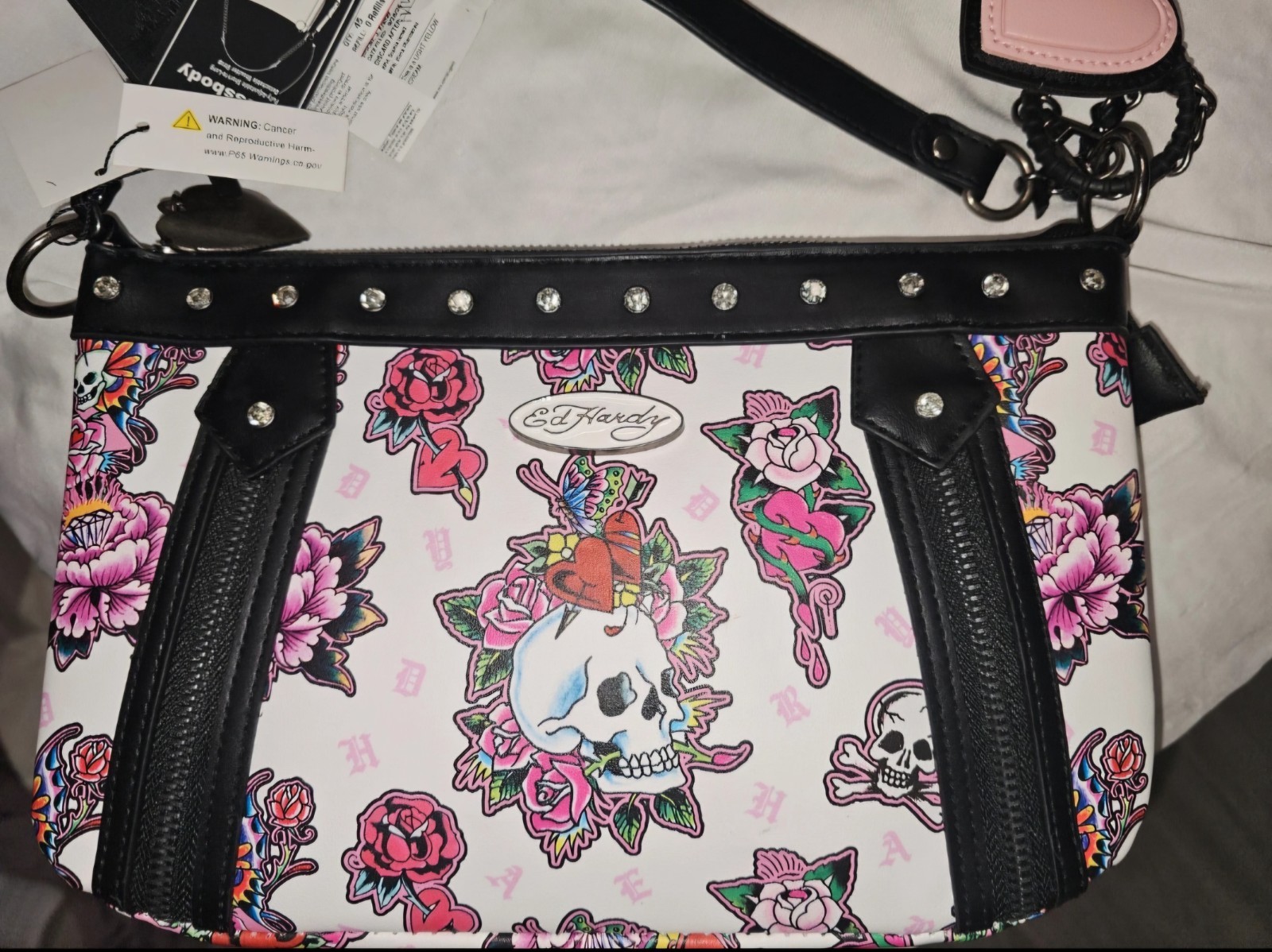 Ed Hardy Skull  Shoulder Purse with Charm