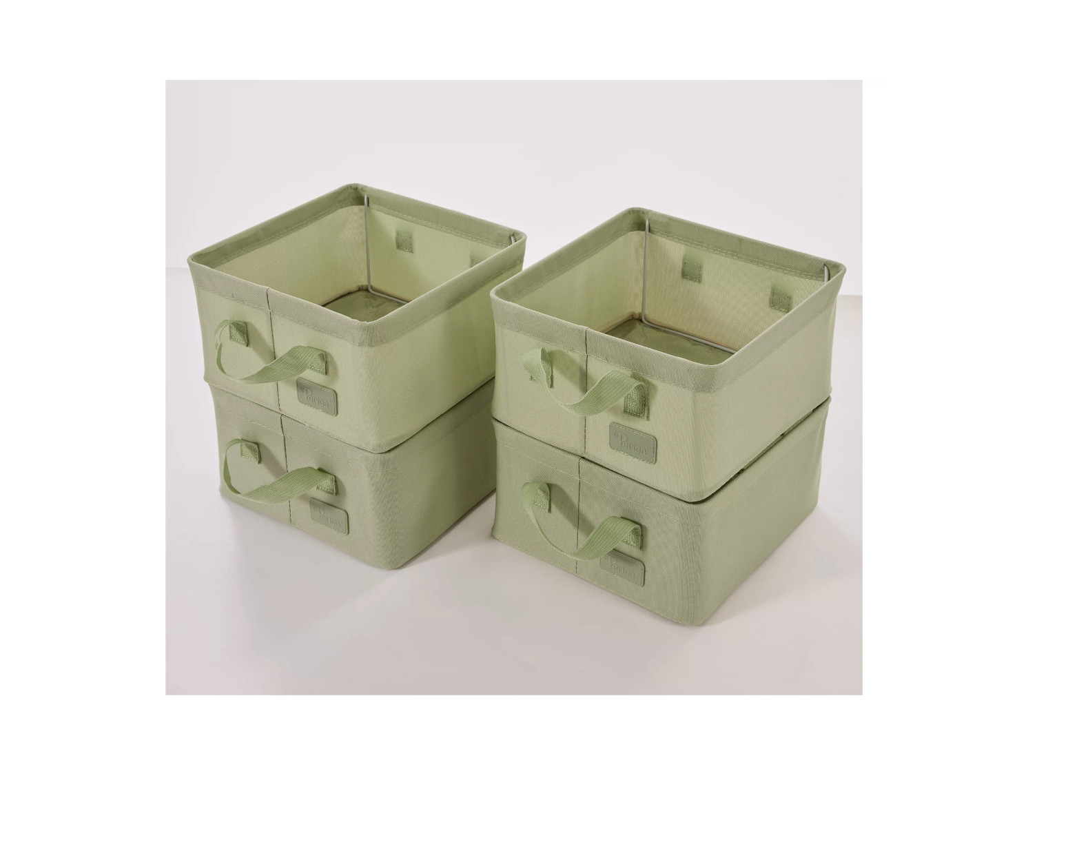 Periea Set of 4 Medium Square Storage Baskets - Sage Periea Set of 4 Medium Square Storage Baskets - Sage
