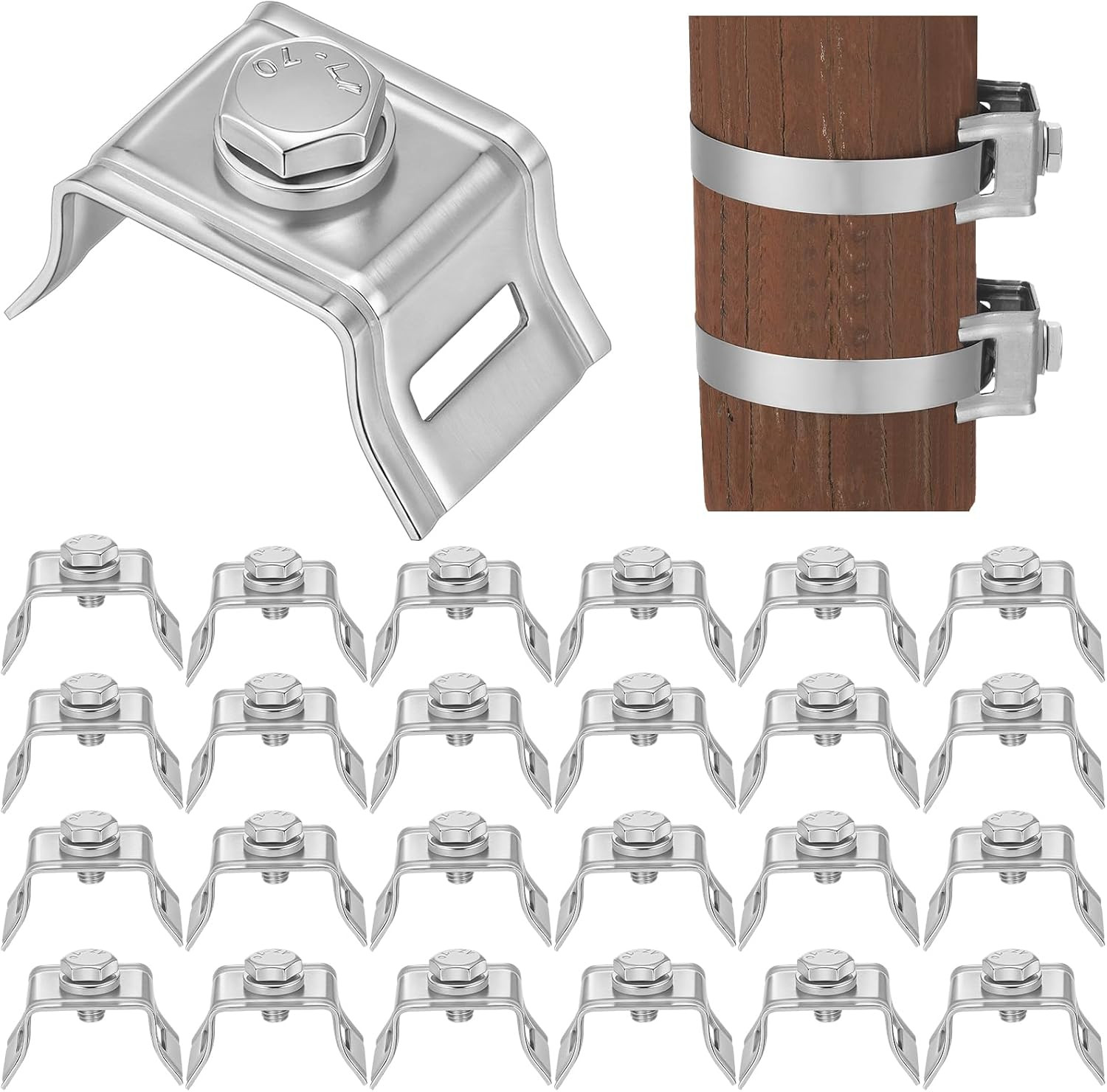25 Pcs 304 Stainless Steel Single Bolt 3/4 Inch Flared Leg Bracket, Sign Mountin