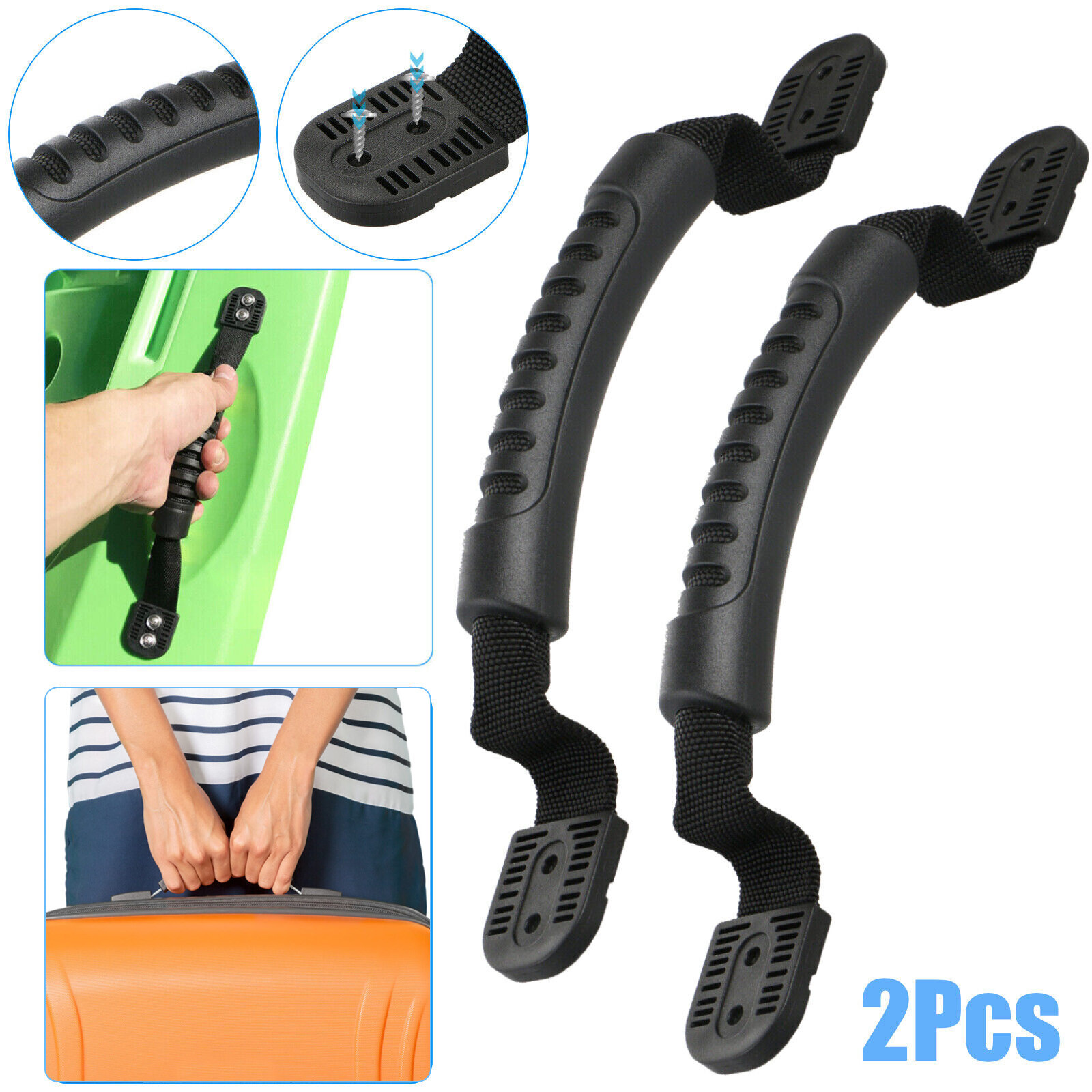 2PCS Kayak Canoe Handles Boat Side Mount Carry Rubber Grip Replacement Fitting