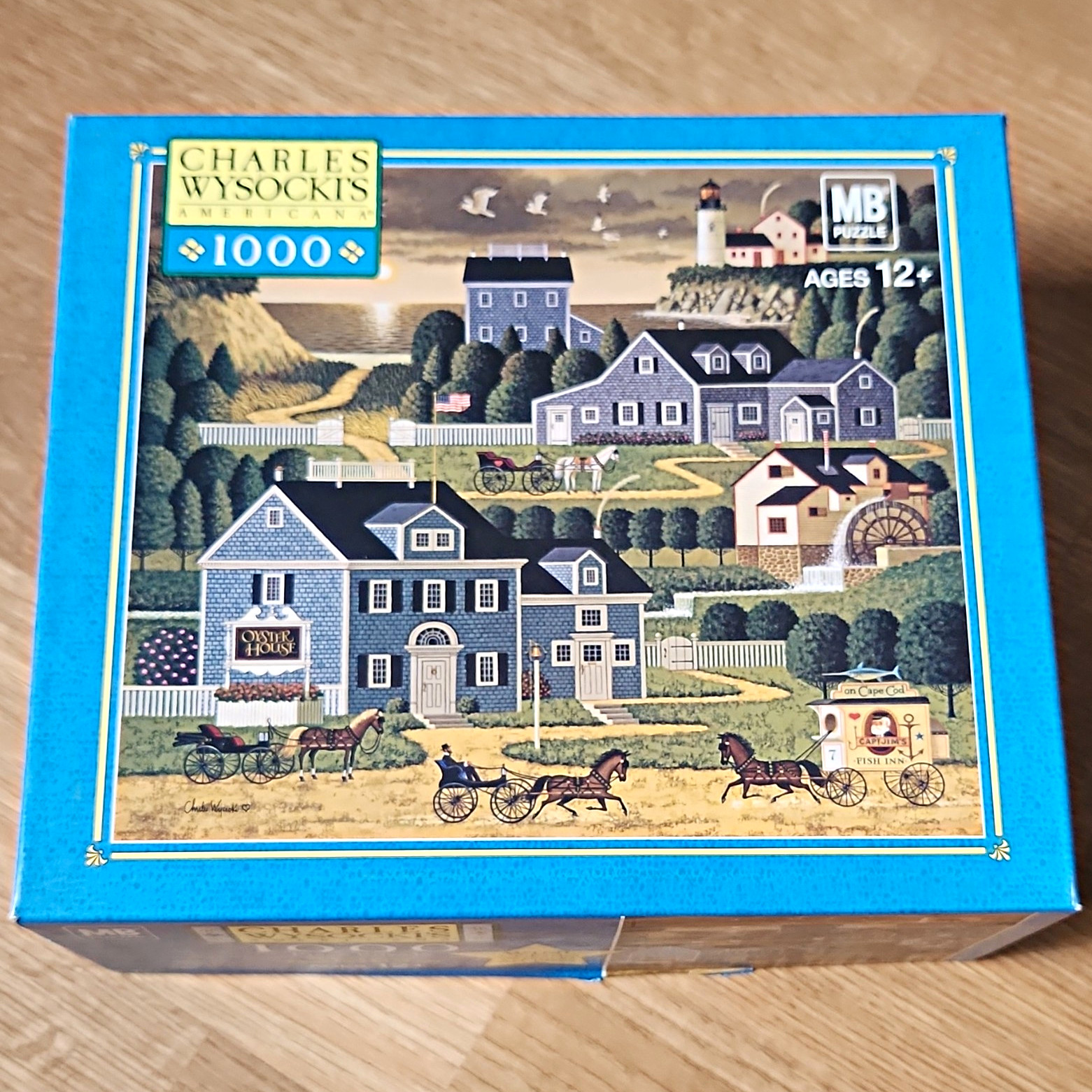 Milton Bradley Vintage Charles Wysocki Americana Sunset Bay 1000 Pc Puzzle