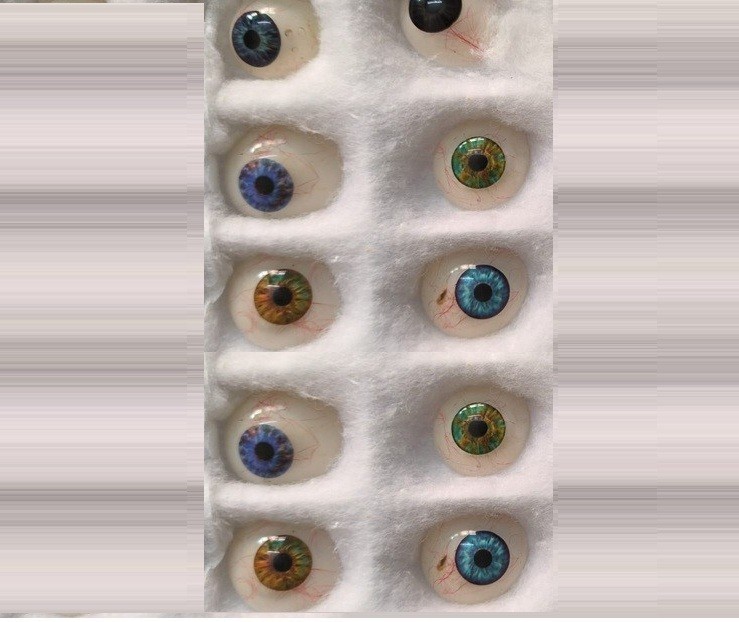 Human Prosthetic Eye Mix Antique Artificial Eyes Mix Colour Set Of 10 Pcs