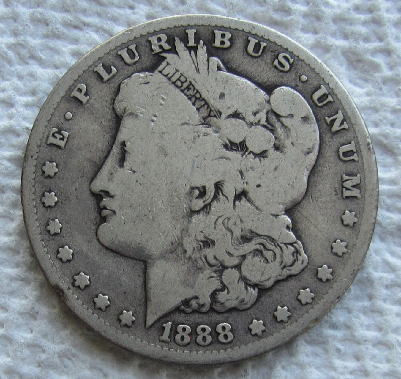 1888-S Morgan Silver Dollar Rare Key Date Scratched Rubber Band Marks