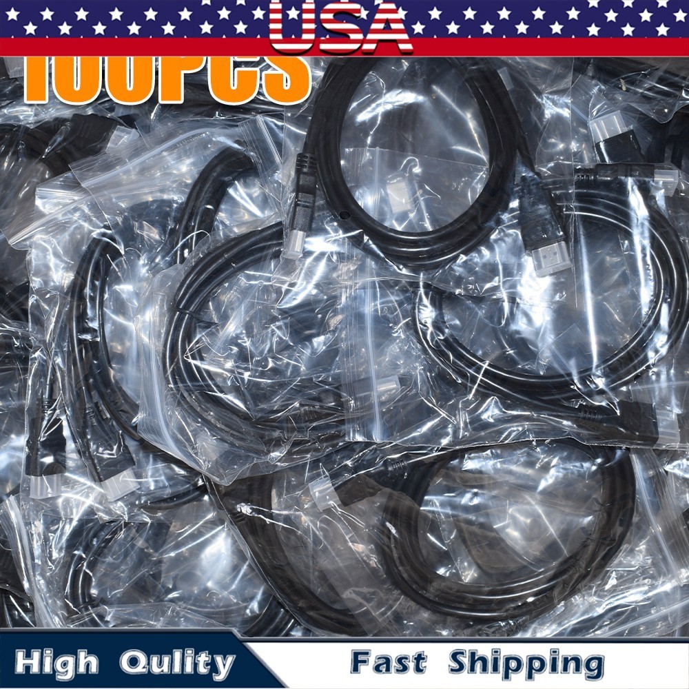 100 Count HDMI Cable High Speed 5ft Brand New Never Used Bulk Lot Of 100 Black