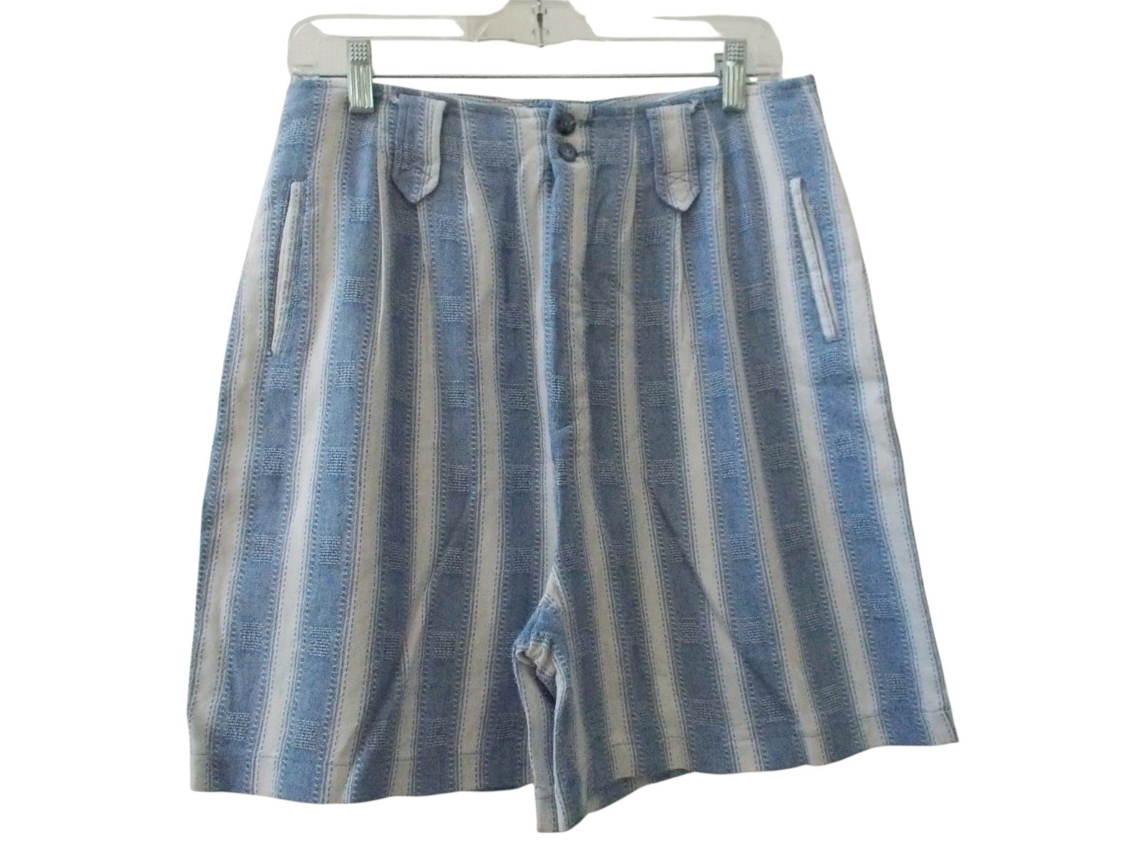 VTG PAUL HARRIS Blue & White Striped Textured High Waist 5.5\