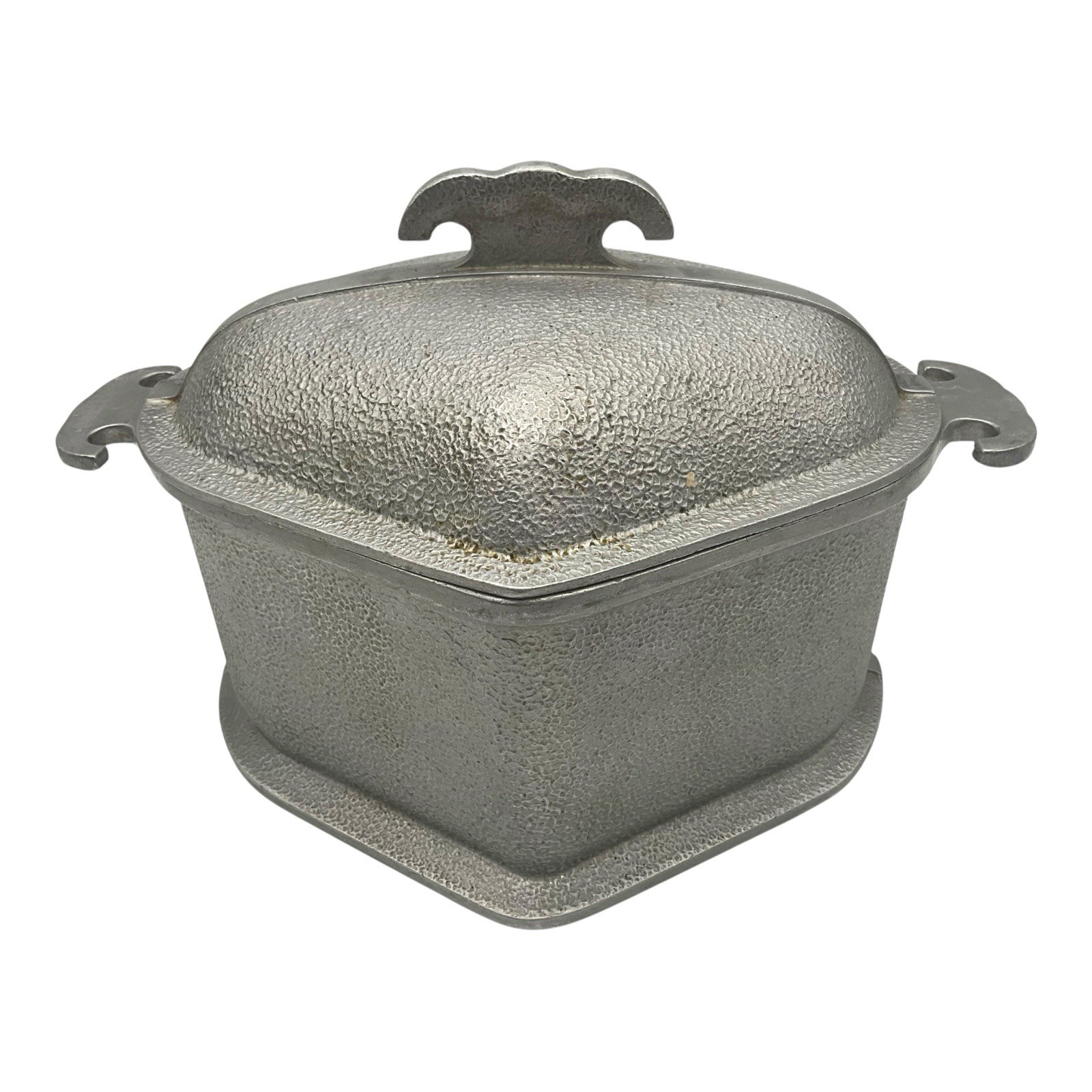 Guardian Service Ware Vintage Triangle Pot Heart Shape With Metal Lid 1940s