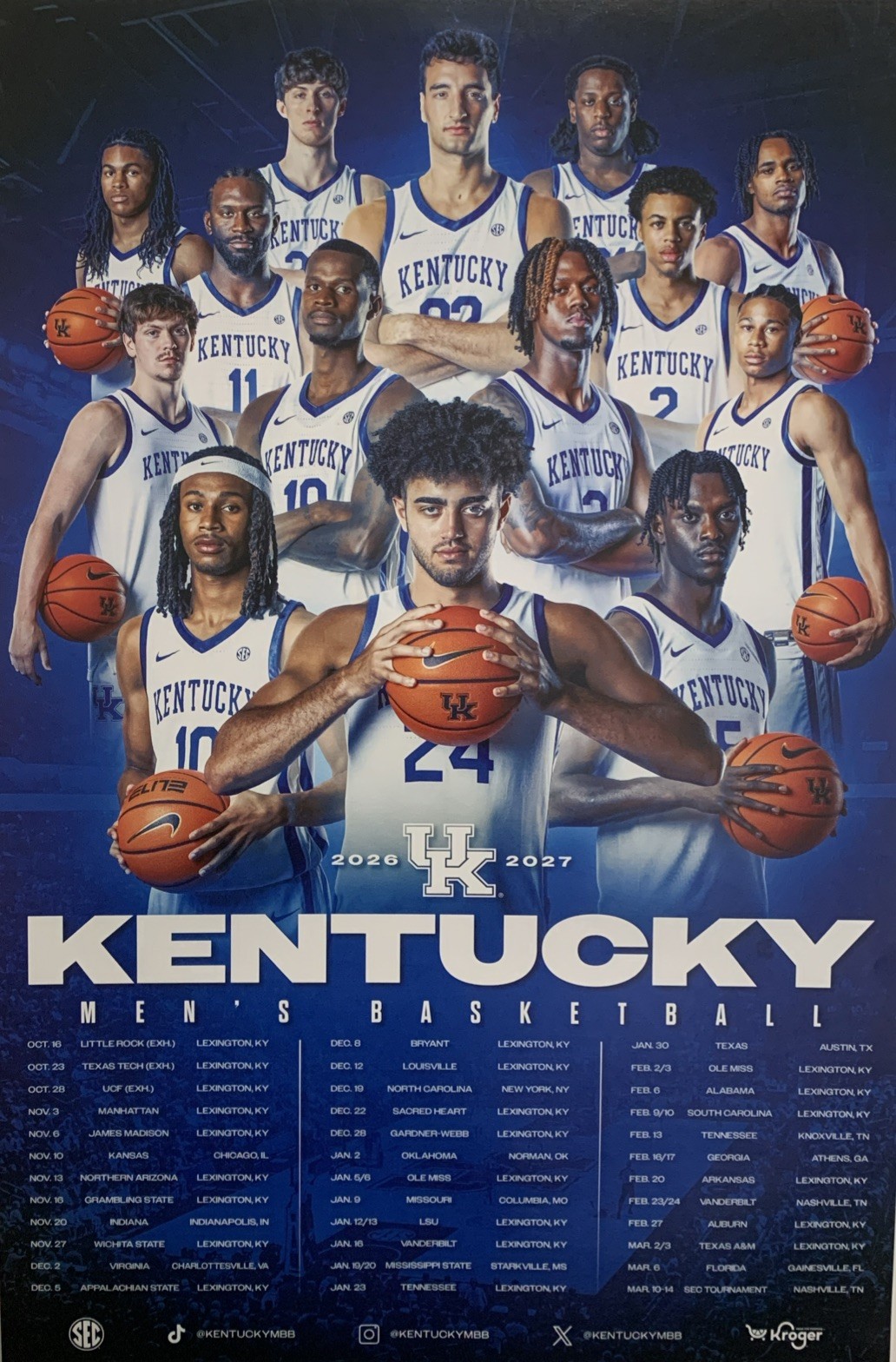2026/27 University of Kentucky UK Wildcats Basketball Schedule/Poster #BBN NCAA