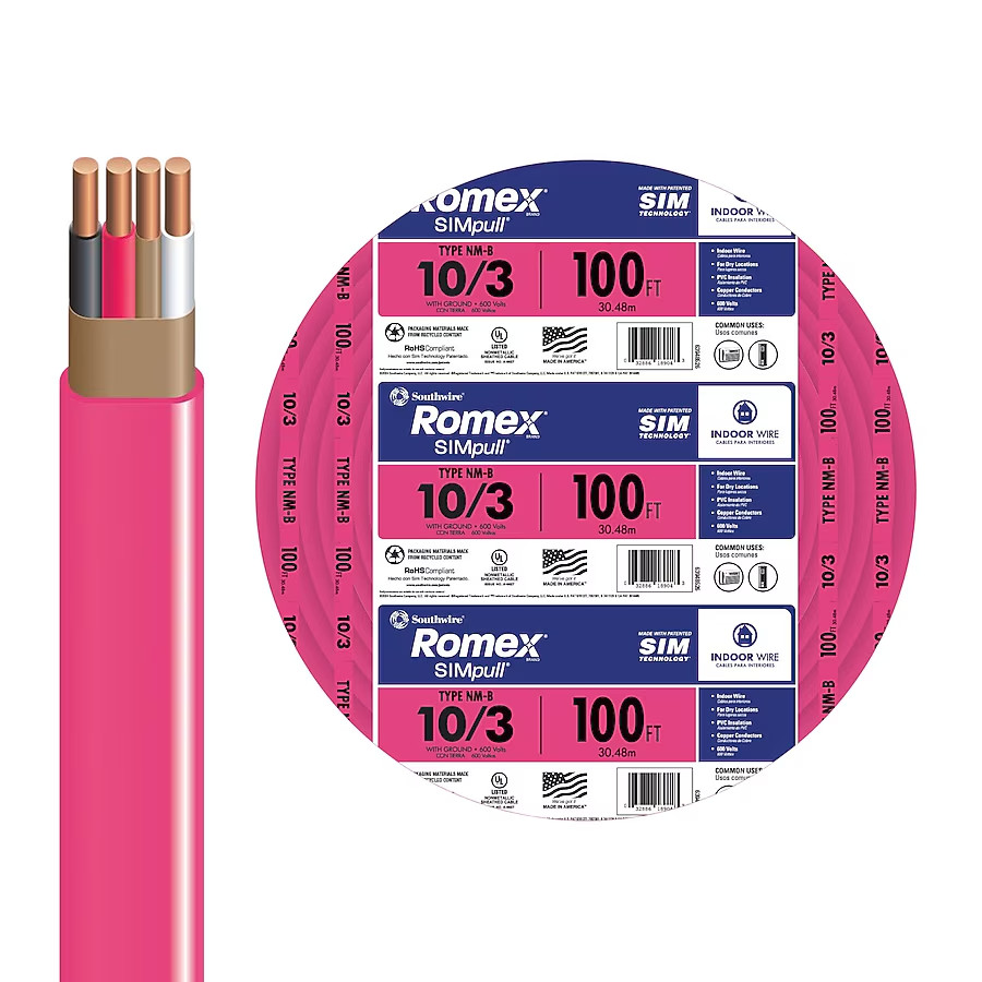 [FreeShip] [SuperDeal]⭐Southwire 10/3 Romex SIMpull NM-B Copper Wire 100ft⭐