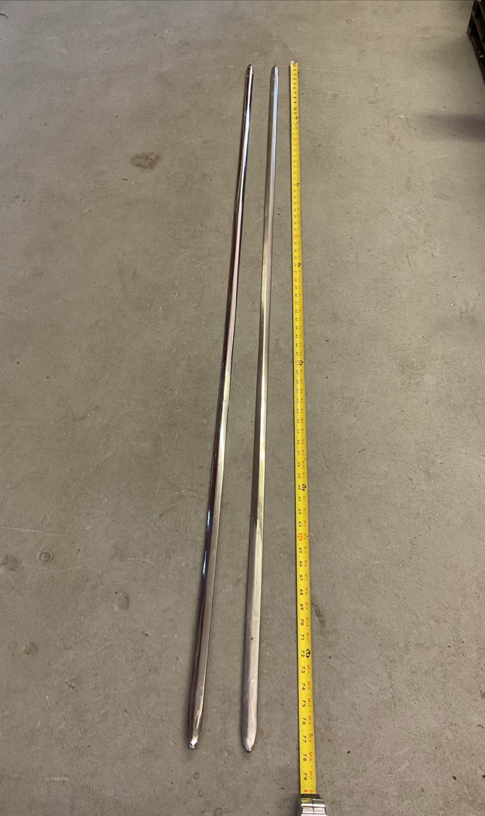 1937-1938 Chevy Running Board Molding Trim Pair 77 3/4\