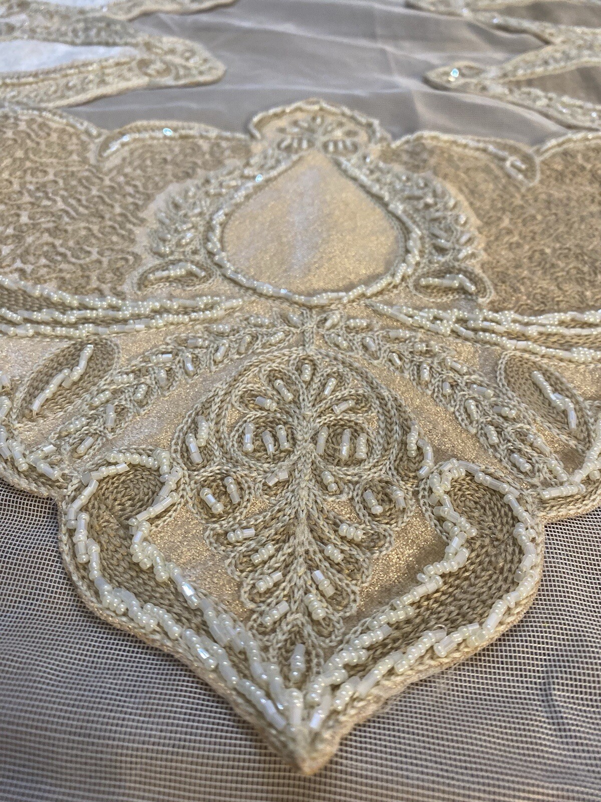 Bead embroidery table cover TableCloth Handmade velvet and chiffon Size 92x54 Bead embroidery table cover TableCloth Handmade velvet and chiffon Size 92x54