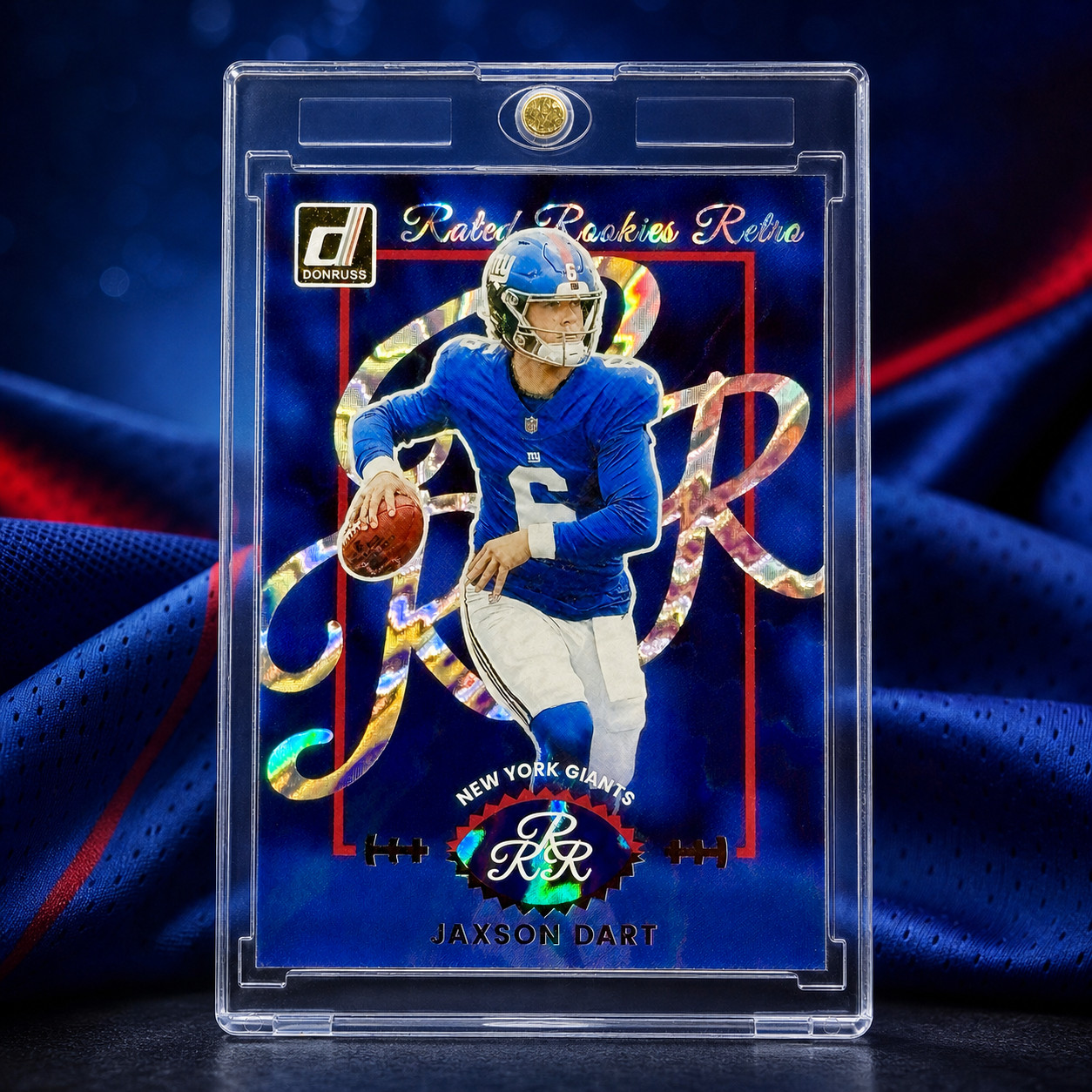 Jaxson Dart Rare Rookie RC Blue Hyper Refractor Investment Card Giants Mint NFL