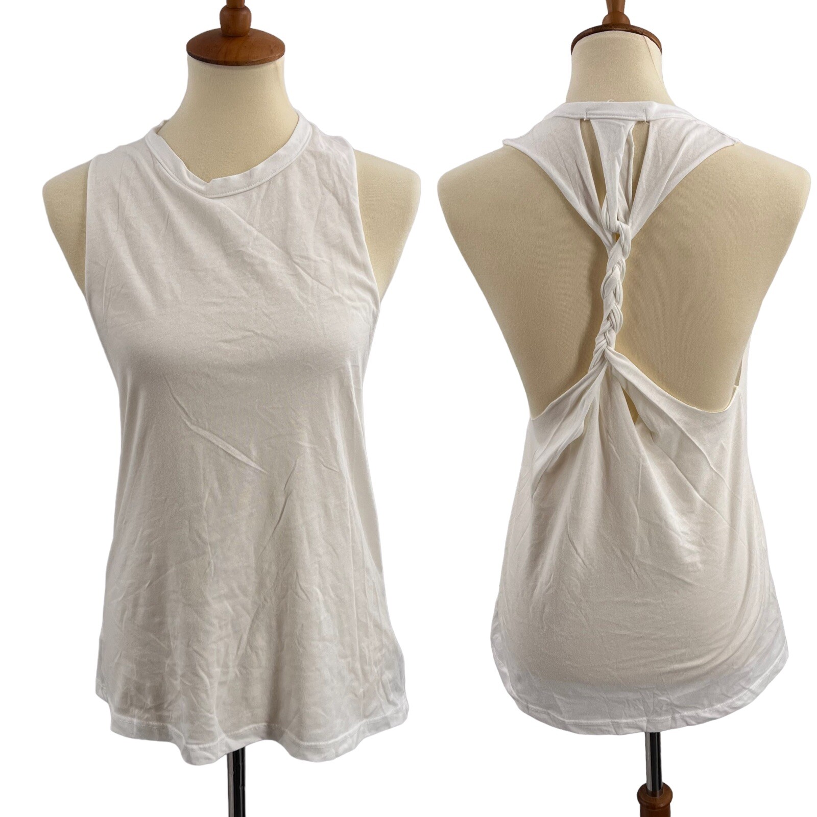 LAMade White Braid Back Tank Size Small New