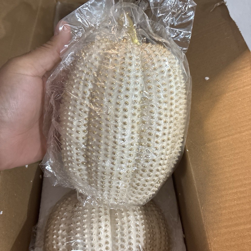 Ceramic Pumpkin Decor Set, White/Gold Studded, 3 Pack, Up to 6.3\ Ceramic Pumpkin Decor Set, White/Gold Studded, 3 Pack, Up to 6.3\