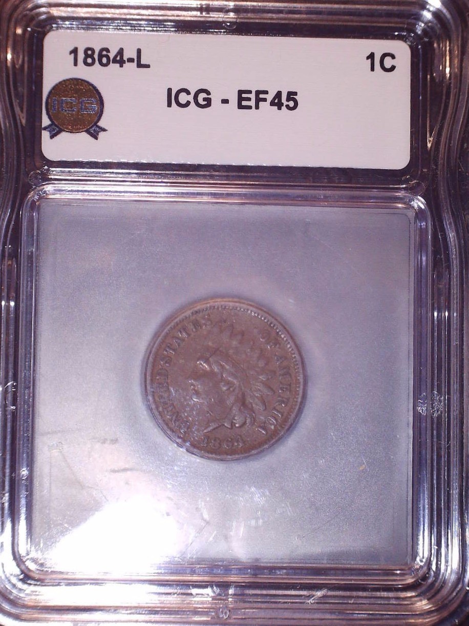 1864 L Indianhead Penny, ICG EF45, Rare Date, Issue Free 1864 L Indianhead Penny, ICG EF45, Rare Date, Issue Free