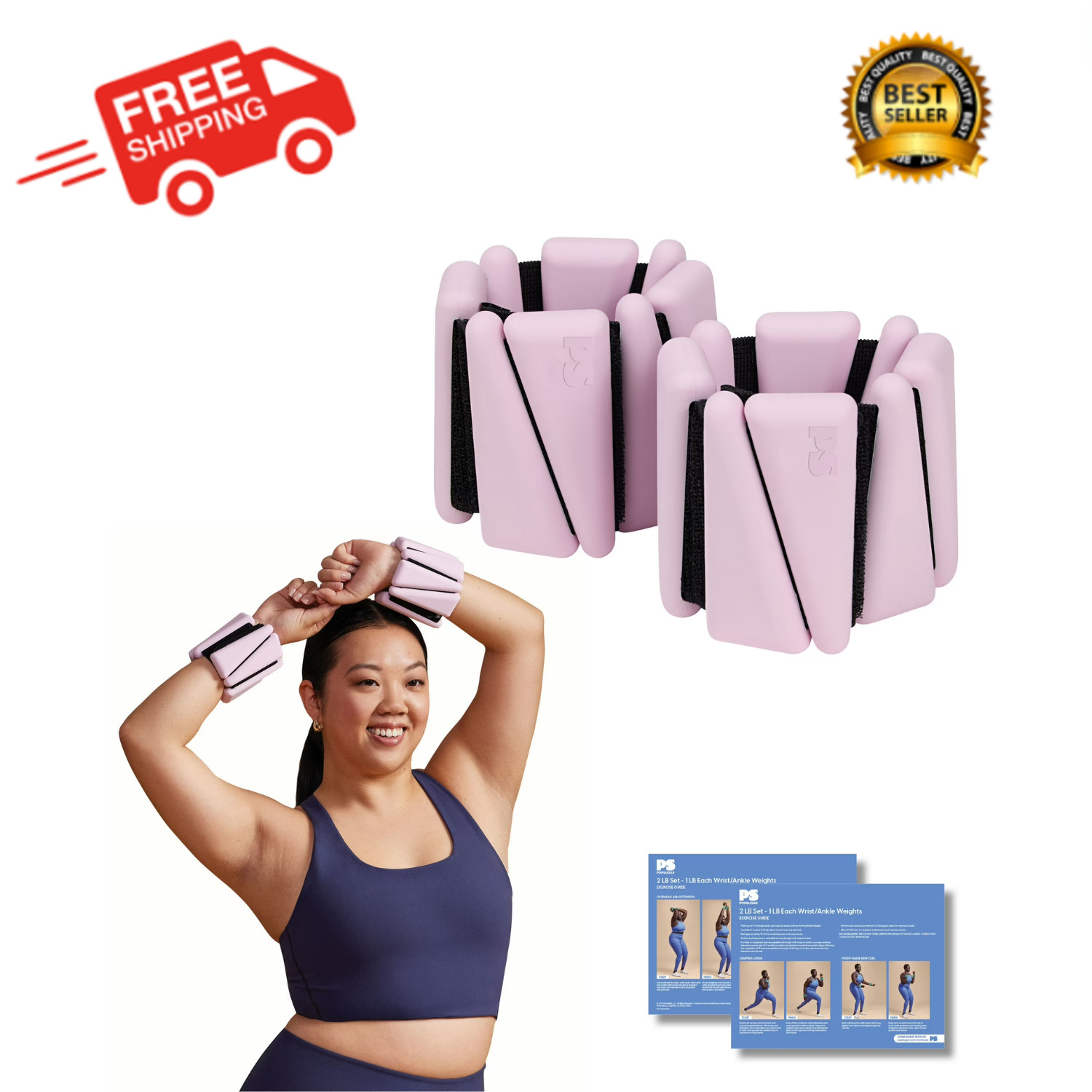 Popsugar Flex Wrist/Ankle Weight, 2lb Each, Set of 2, Purple Popsugar Flex Wrist/Ankle Weight, 2lb Each, Set of 2, Purple