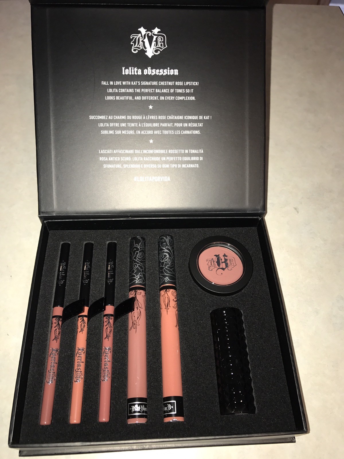 New Kat Von D Lolita Obsession Collector\'s Edition 7-Piece Set Make Up Gift Box