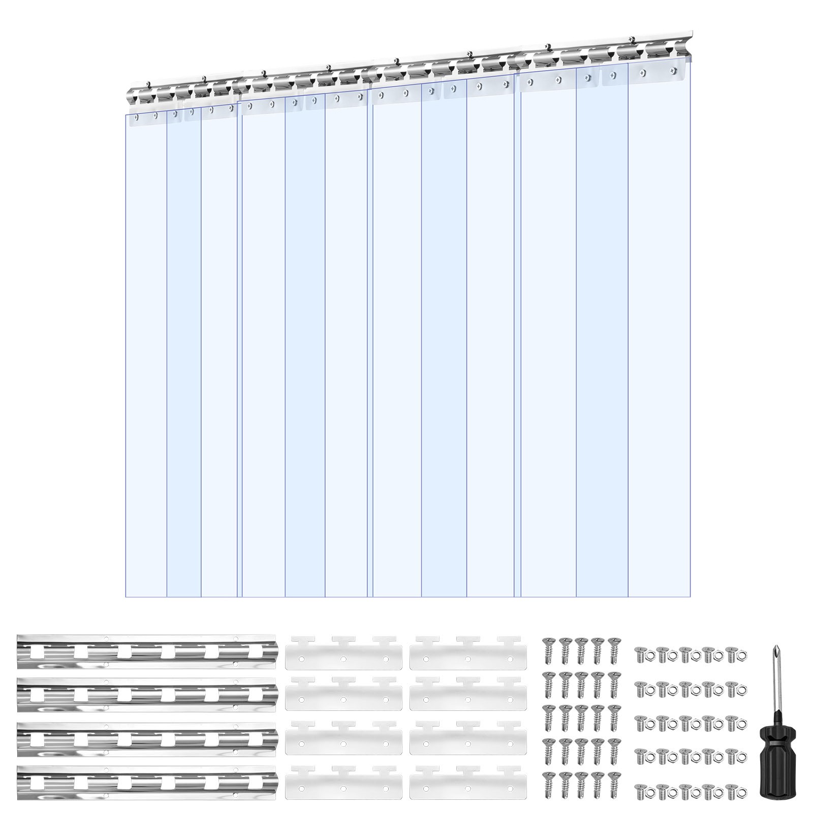 Uimoso 8 PCS PVC Strip Curtain 84 x 48 x 0.08 in for Walk-in Freezers