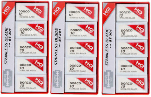 Dorco Red Double Edge Stainless Razor Blade - 3 PACK - ( 300 BLADES ) ST301-NEW Dorco Red Double Edge Stainless Razor Blade - 3 PACK - ( 300 BLADES ) ST301-NEW